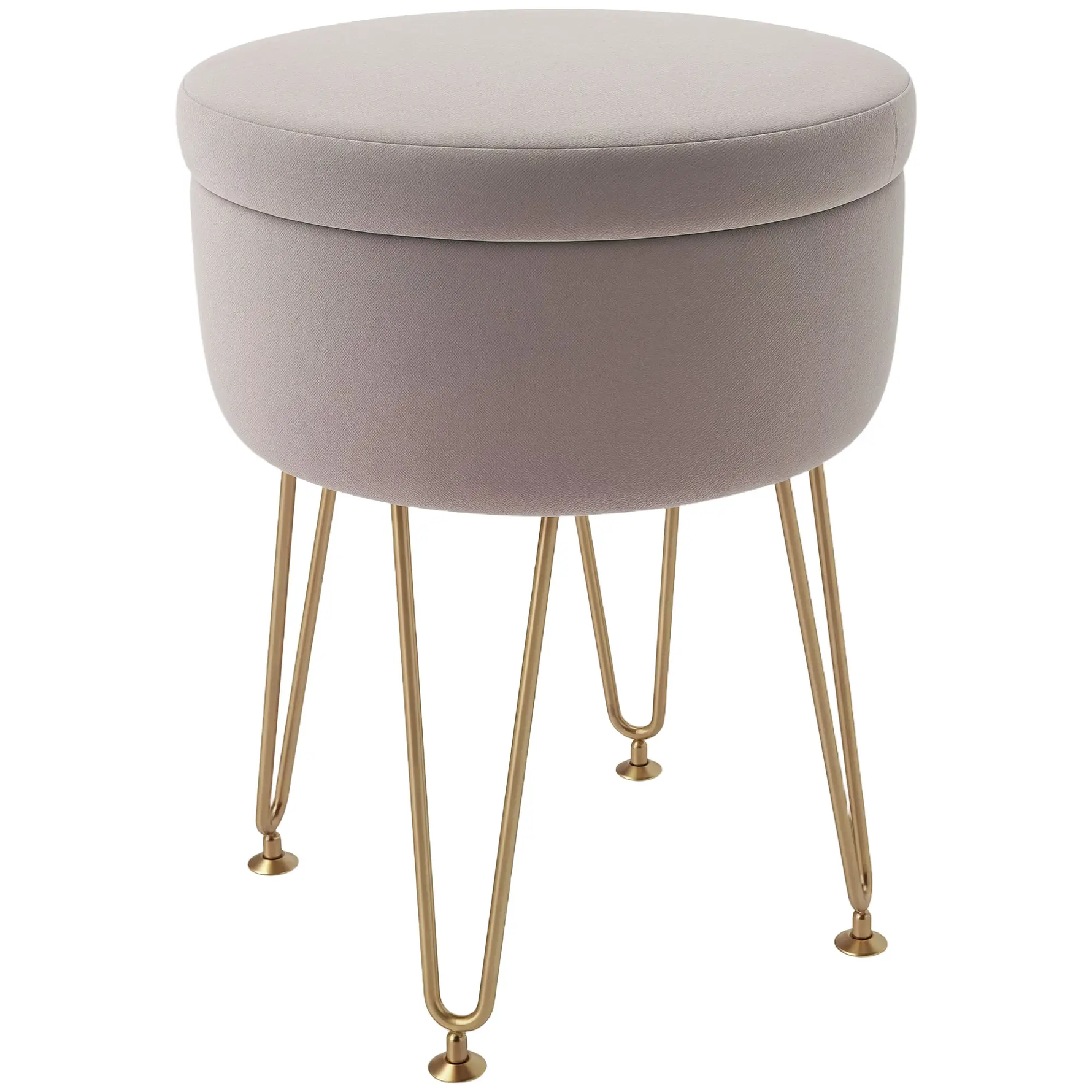 HOMCOM HOMCOM 5L Velvet Footstool with Removable Lid for Bedroom - Footstool