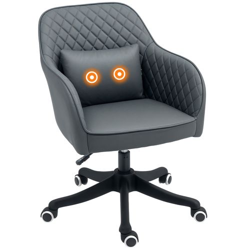 Vinsetto Office Chair with Adjustable Height and USB Powered Vibration Massage for Comfortable Home Office Use in gray microfiber.