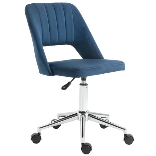 Vinsetto Mid-Back Swivel Office Chair with Adjustable Height and Armless Design for Home Office and Study Use in stylish blue.