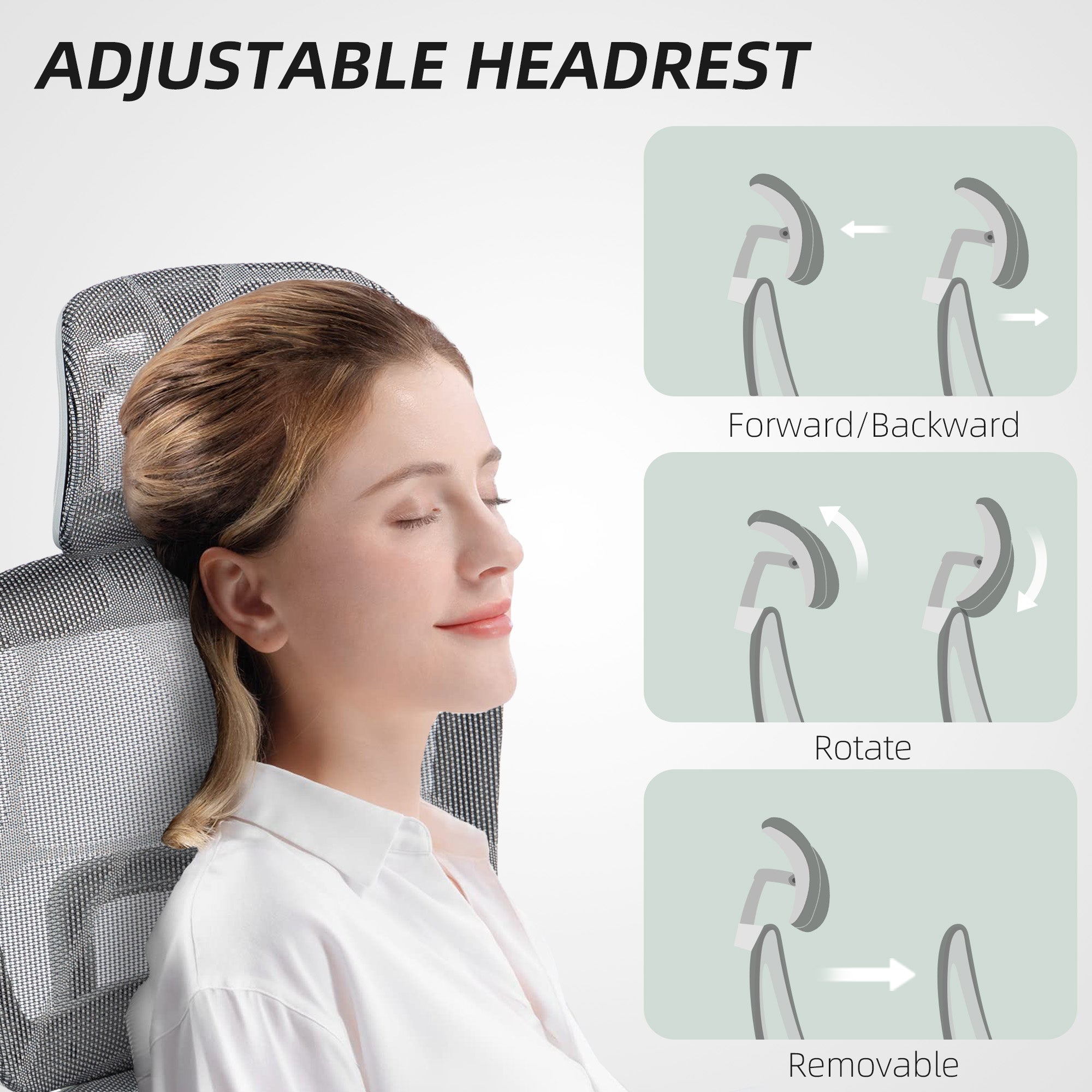 Homcom Ergonomic Office Chair Adjustable 3D Armrests Home: user relaxing in a chair with an adjustable headrest.