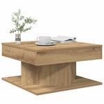 VidaXL Coffee Table 57x57x30 Cm Smoked Oak Engineered Wood With Moisture Resistant Finish Living Room Decor by vidaXL