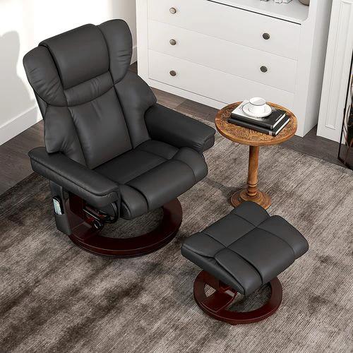 HOMCOM HOMCOM Massage Recliner Chair with Footstool and Adjustable Backrest for Ultimate Relaxation and Comfort - Recliner