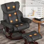 HOMCOM HOMCOM Massage Recliner Chair with Footstool and Adjustable Backrest for Ultimate Relaxation and Comfort - Recliner