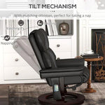 HOMCOM Massage Recliner Chair with Footstool and Adjustable Backrest for Ultimate Relaxation and Comfort by HOMCOM