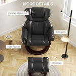 HOMCOM Massage Recliner Chair with Footstool and Adjustable Backrest for Ultimate Relaxation and Comfort by HOMCOM