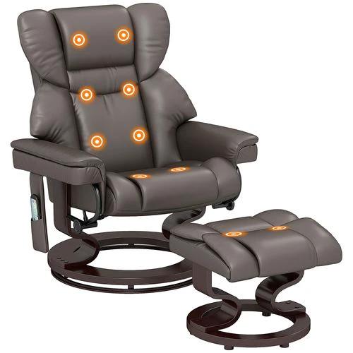 HOMCOM HOMCOM Massage Recliner Chair with Footstool and Adjustable Backrest for Ultimate Relaxation and Comfort - Recliner