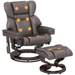 HOMCOM Massage Recliner Chair with Footstool and Adjustable Backrest for Ultimate Relaxation and Comfort by HOMCOM