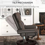 HOMCOM Massage Recliner Chair with Footstool and Adjustable Backrest for Ultimate Relaxation and Comfort by HOMCOM