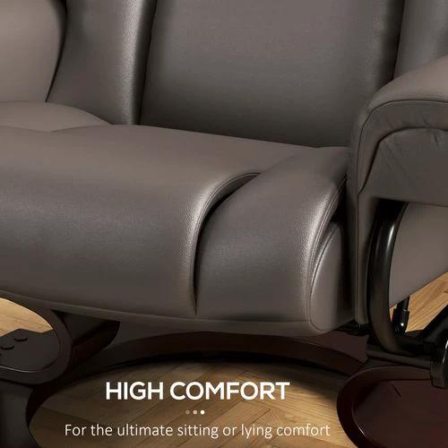 HOMCOM Massage Recliner Chair with Footstool and Adjustable Backrest for Ultimate Relaxation and Comfort by HOMCOM