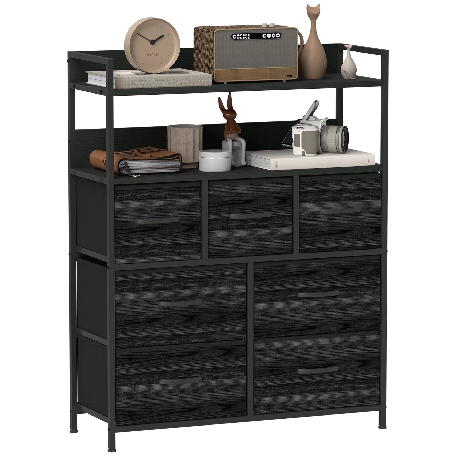 HOMCOM HOMCOM 7 Drawer Dresser Tall With Shelves Bedroom - Chest of Drawers