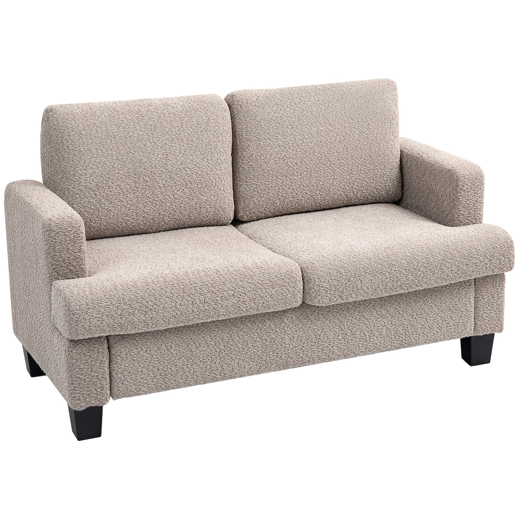 Homcom Chenille Loveseat 138 cm S Springs For Small Rooms compact 2-seat sofa in beige chenille