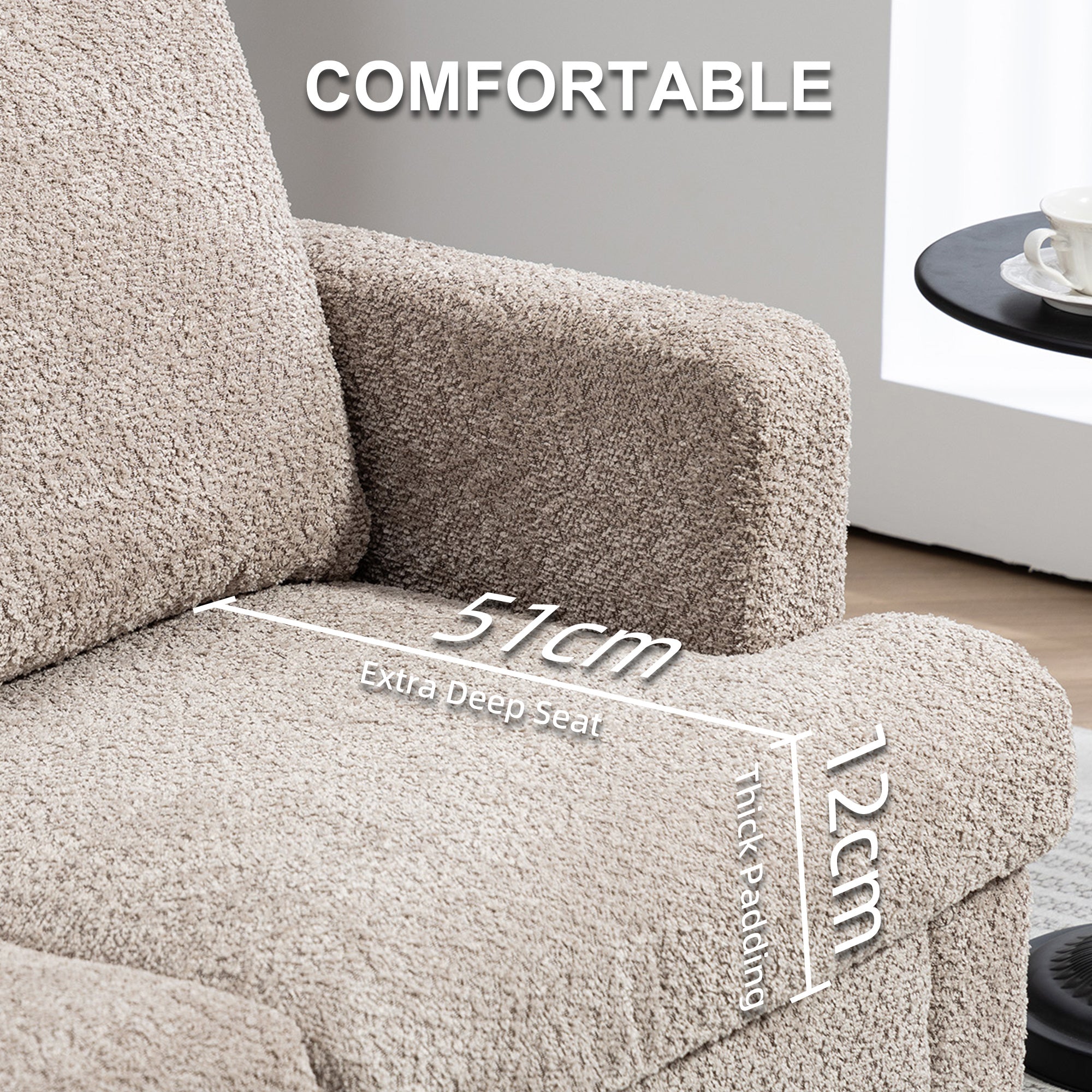 Homcom Chenille Loveseat 138 cm S Springs For Small Rooms — compact beige chenille sofa by Homcom.