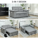 HOMCOM Homcom Sofa Bed Two Seater Click Clack For Living Room - Sofa Bed