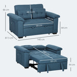 Homcom Sofa Bed Two Seater Click Clack For Living Room by HOMCOM