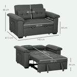 Homcom Sofa Bed Two Seater Click Clack For Living Room by HOMCOM