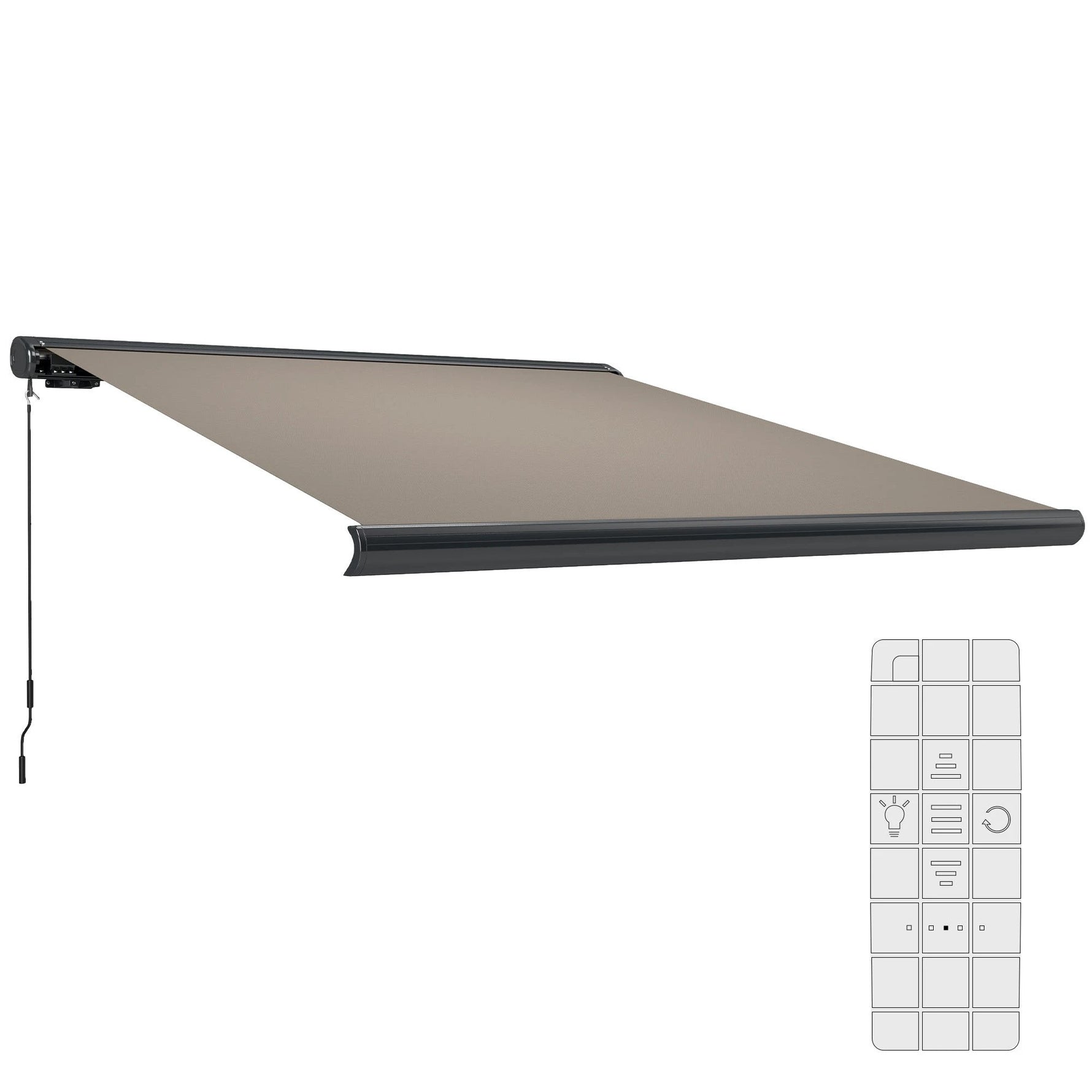 Outsunny Electric Awning 6 Ft Wide Remote Control Outdoor Shade for Doorways and Windows by Outsunny