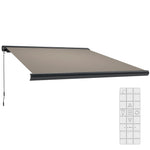 Outsunny Electric Awning 6 Ft Wide Remote Control Outdoor Shade for Doorways and Windows by Outsunny