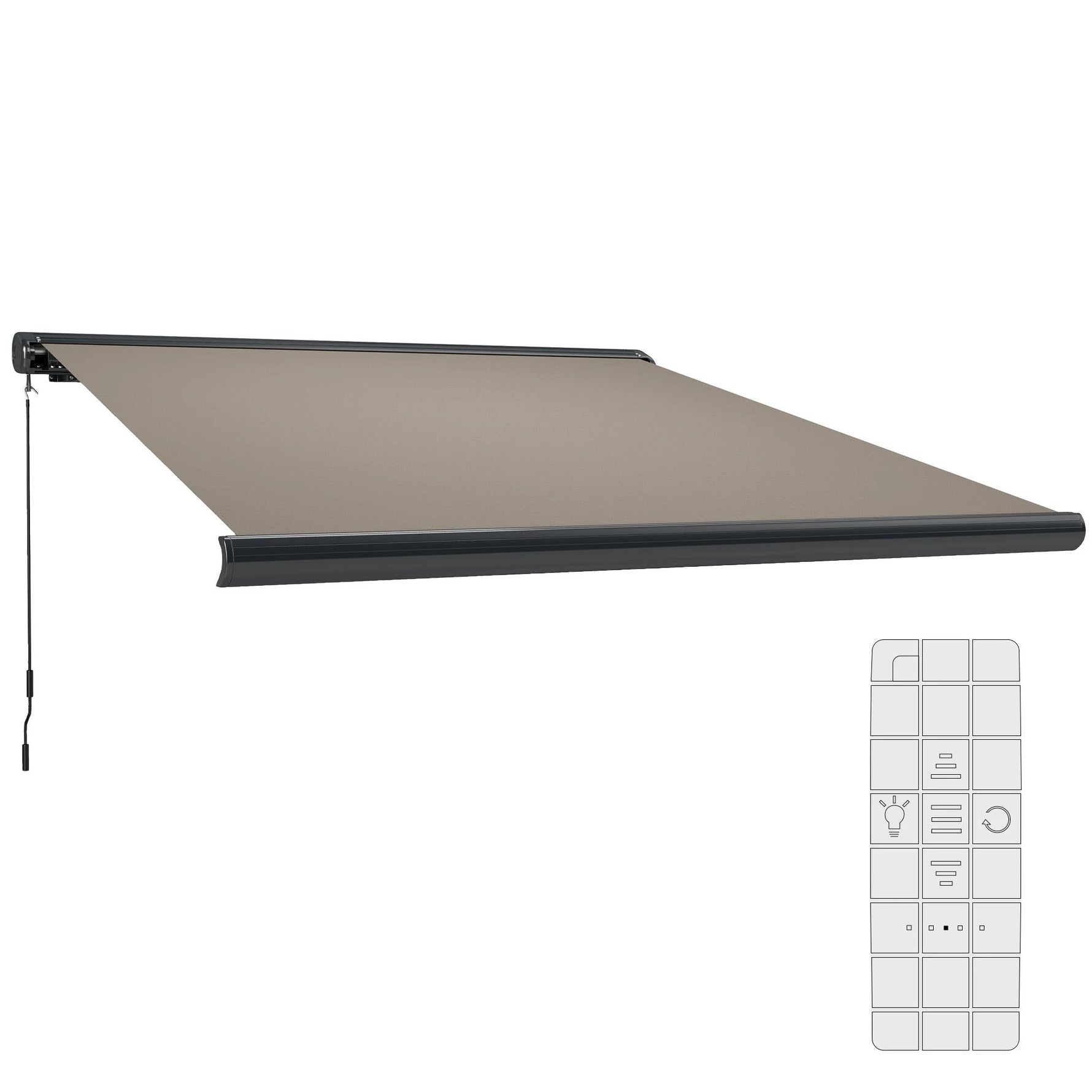 Outsunny Electric Awning 6 Ft Wide Remote Control Outdoor Shade for Doorways and Windows by Outsunny