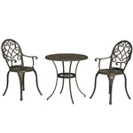 Outsunny Outsunny 3PCs Bistro Set, Aluminium Garden Table and Chairs - Bistro Sets