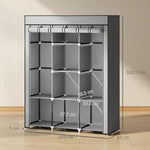HOMCOM HOMCOM Fabric Portable Wardrobe 125x43x162.5 cm with 8 Shelves and 2 Hanging Rails Dust-Proof Storage for Home Organization - Wardrobe