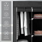 HOMCOM Fabric Portable Wardrobe 125x43x162.5 cm with 8 Shelves and 2 Hanging Rails Dust-Proof Storage for Home Organization by HOMCOM
