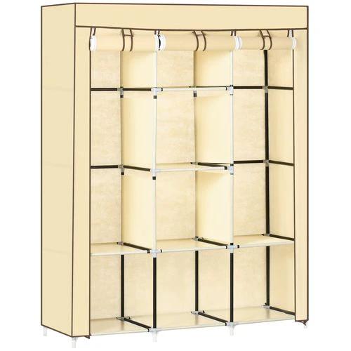 HOMCOM Fabric Portable Wardrobe 125x43x162.5 cm with 8 Shelves and 2 Hanging Rails Dust-Proof Storage for Home Organization by HOMCOM