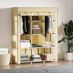 HOMCOM HOMCOM Fabric Portable Wardrobe 125x43x162.5 cm with 8 Shelves and 2 Hanging Rails Dust-Proof Storage for Home Organization - Wardrobe