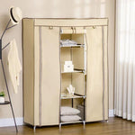 HOMCOM HOMCOM Fabric Portable Wardrobe 125x43x162.5 cm with 8 Shelves and 2 Hanging Rails Dust-Proof Storage for Home Organization - Wardrobe