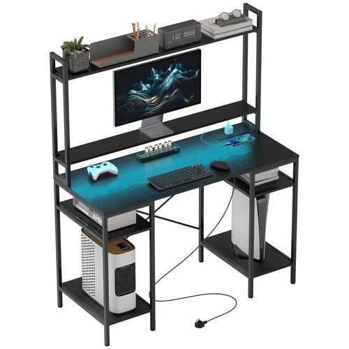 HOMCOM Computer Desk Home Office Desk with Monitor Stand by HOMCOM