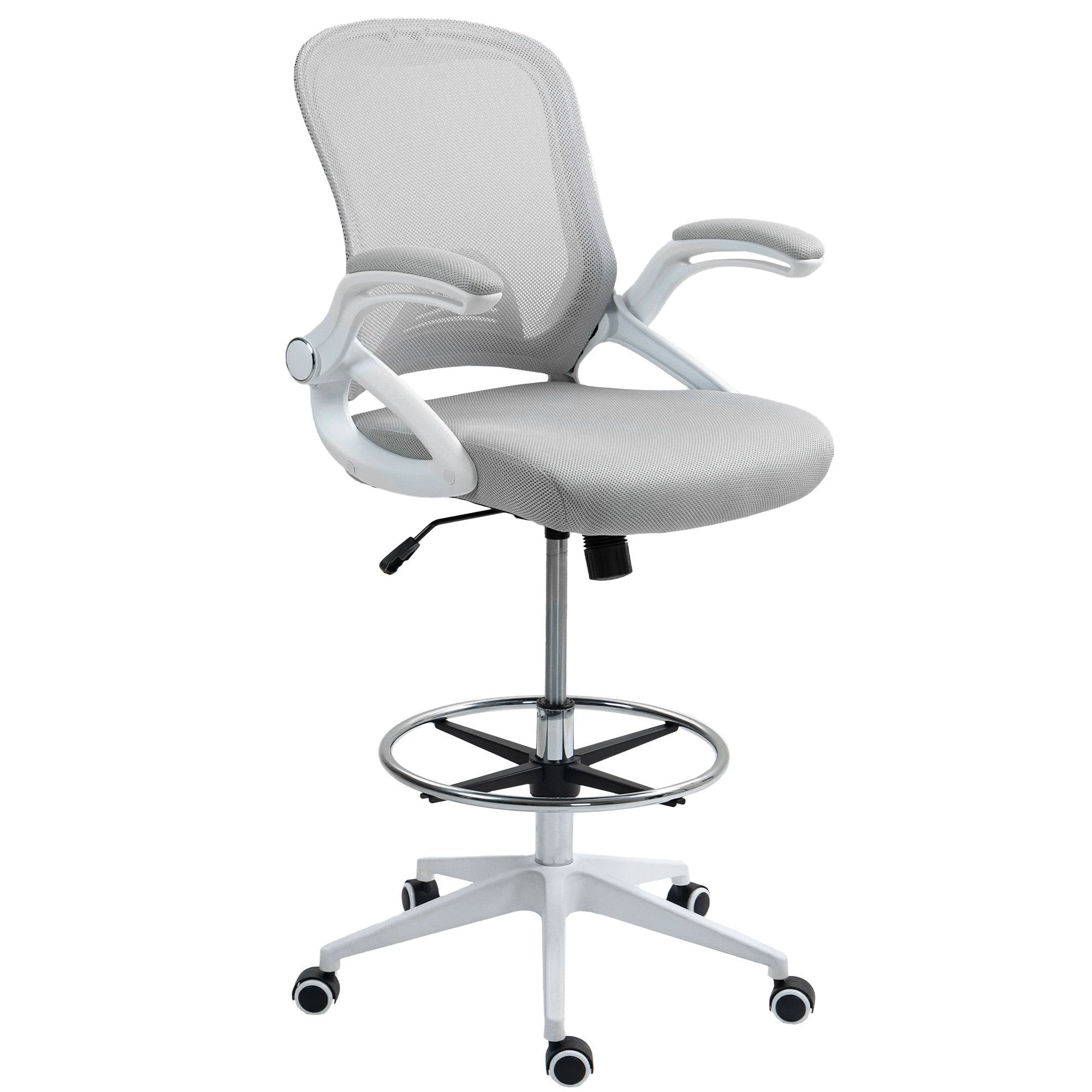 Vinsetto Vinsetto Mesh Office Stool Height Adjustable 360 Degree Swivel Footrest For Desk Work - Office Chair