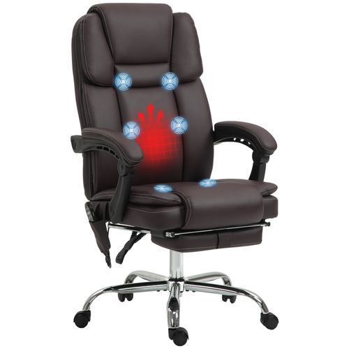 Vinsetto Massage Office Chair, PU Leather High Back Recliner offers ergonomic support and soothing massage features.