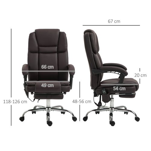 Vinsetto Massage Office Chair, PU Leather High Back Recliner offers ergonomic support and a relaxing massage feature.