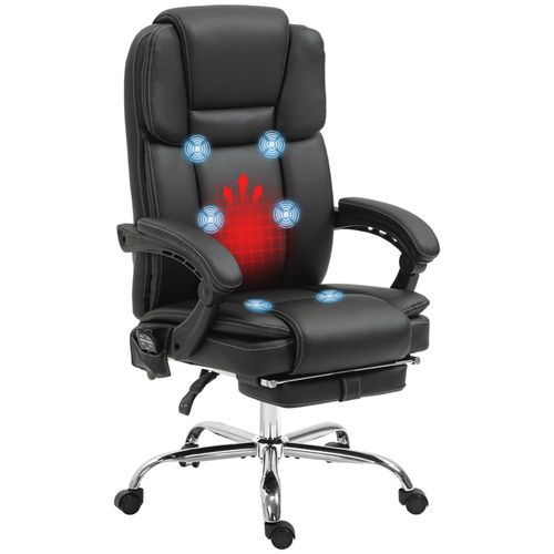 Vinsetto Massage Office Chair, PU Leather High Back Recliner offers ergonomic support and soothing massage features.