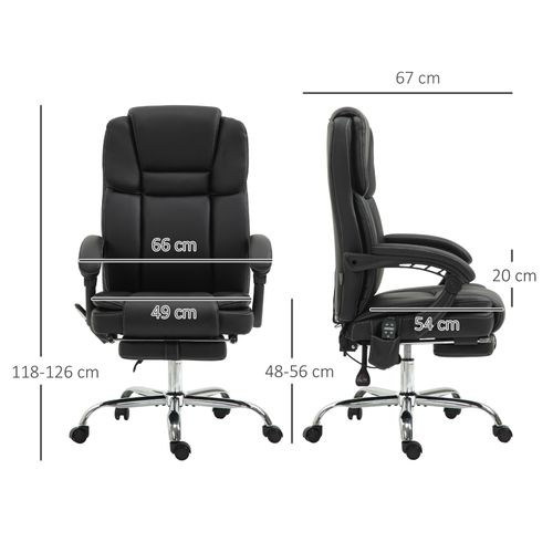Vinsetto Massage Office Chair, PU Leather High Back Recliner offers ergonomic support and a soothing massage function.