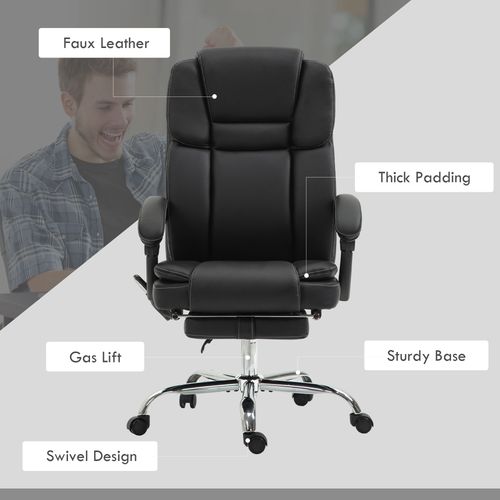 Vinsetto Massage Office Chair, PU Leather High Back Recliner offers ergonomic comfort with a stylish design for any workspace.