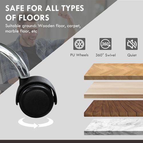 Vinsetto Massage Office Chair, PU Leather High Back Recliner offers safe mobility on all floor types for ultimate comfort.