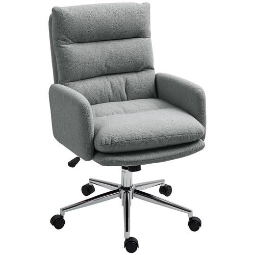 HOMCOM Height Adjustable Upholstered Desk Chair with Soft Padding and 360 Degree Swivel enhances office comfort and style.