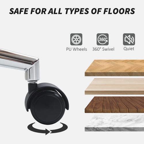 Enhance your workspace with the HOMCOM Height Adjustable Upholstered Desk Chair featuring soft padding and 360-degree swivel.