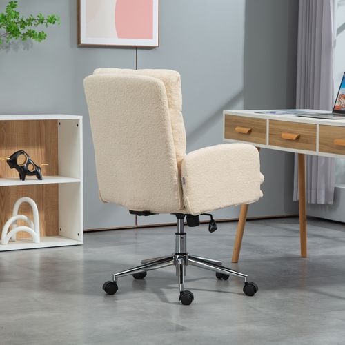 HOMCOM Height Adjustable Upholstered Desk Chair with Soft Padding and 360 Degree Swivel for Office Use in a stylish workspace.