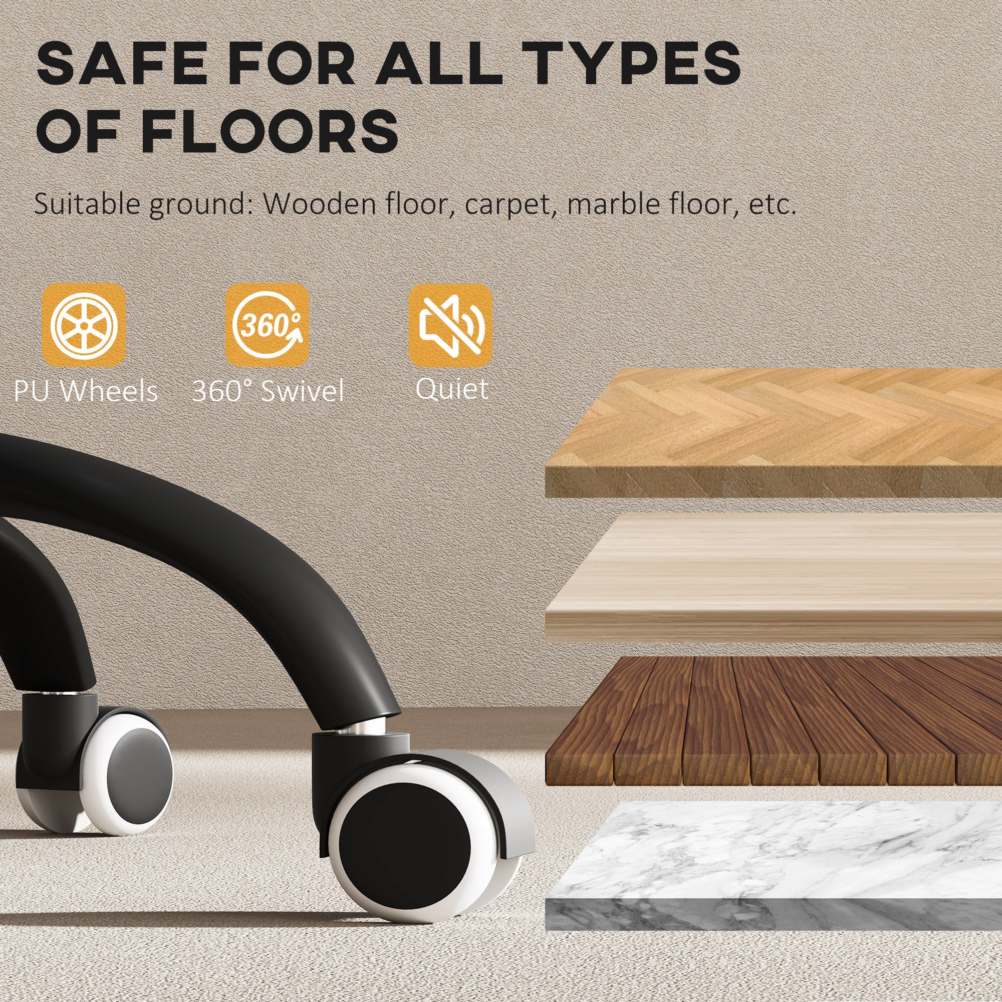 HOMCOM Drafting Chair Adjustable Height Breathable For Office chair wheels and sample boards.