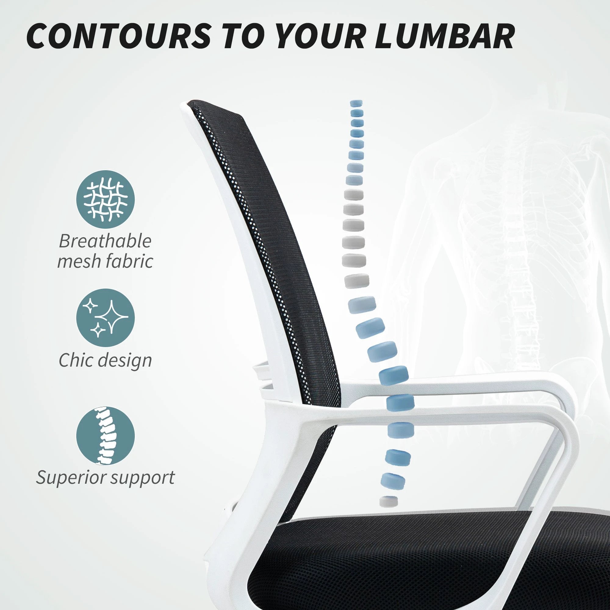 HOMCOM HOMCOM Draughtsman Chair Mesh Ergonomic Drafting Office - Office Chair