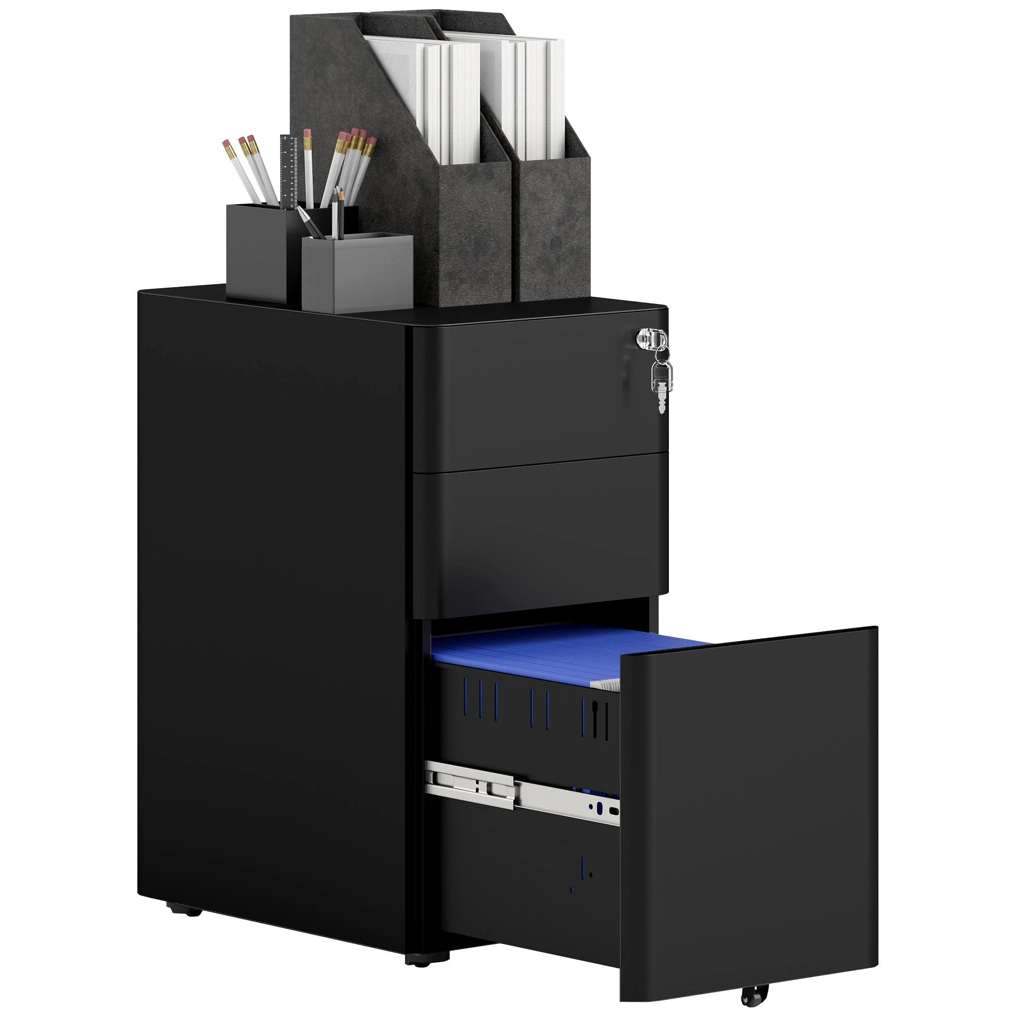 Vinsetto Filing Cabinet LockingWheels Office by Vinsetto