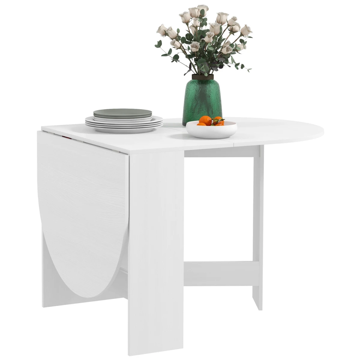 HOMCOM HOMCOM Oval Drop Leaf Table for Small Spaces - Dining Table