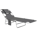 Outsunny Outsunny Foldable Sun Lounger 5 Level Adjustable Reclining Chair - Sun Lounger