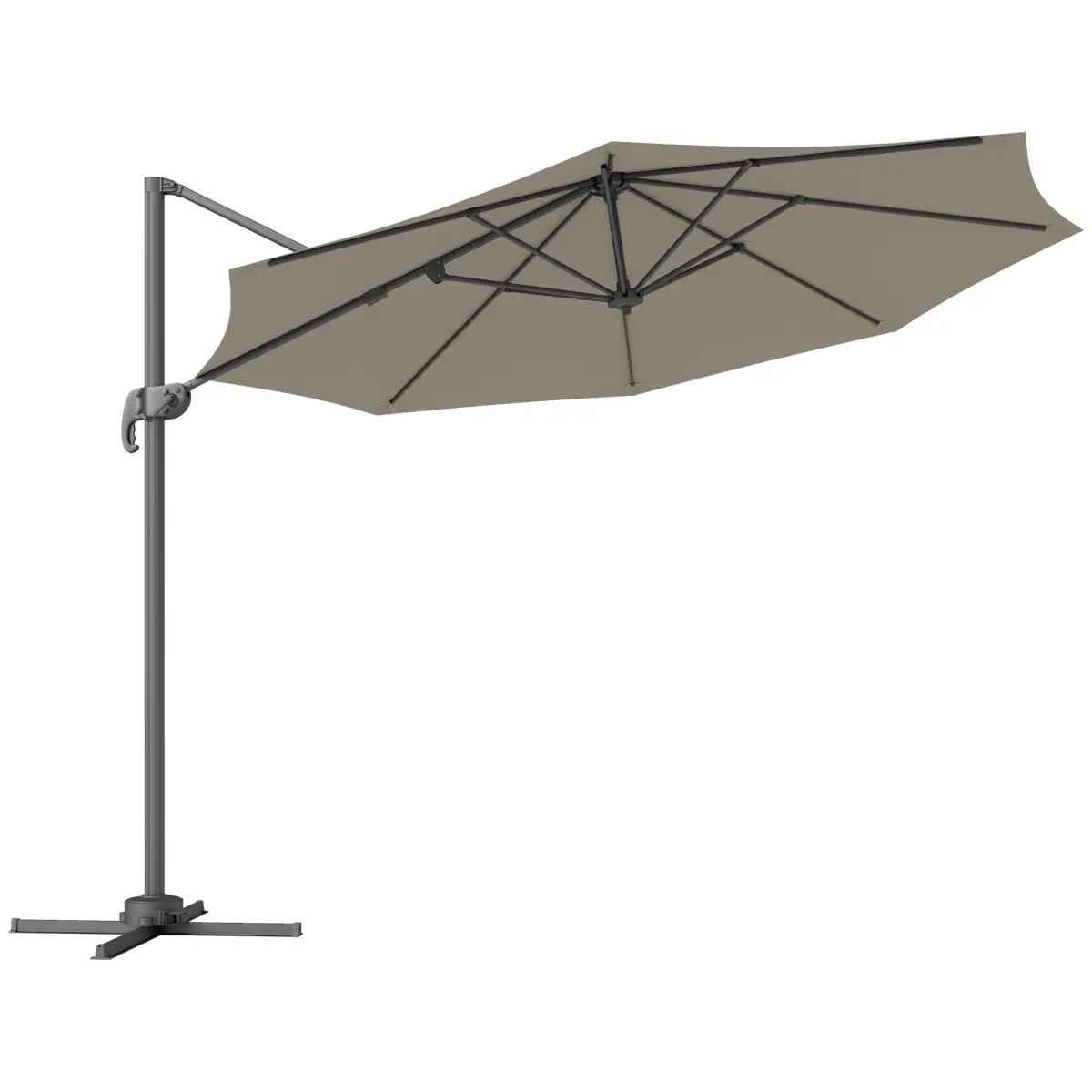Outsunny Outsunny 3 x 3(m) Cantilever Parasol Garden Umbrella with Cross Base - Parasol
