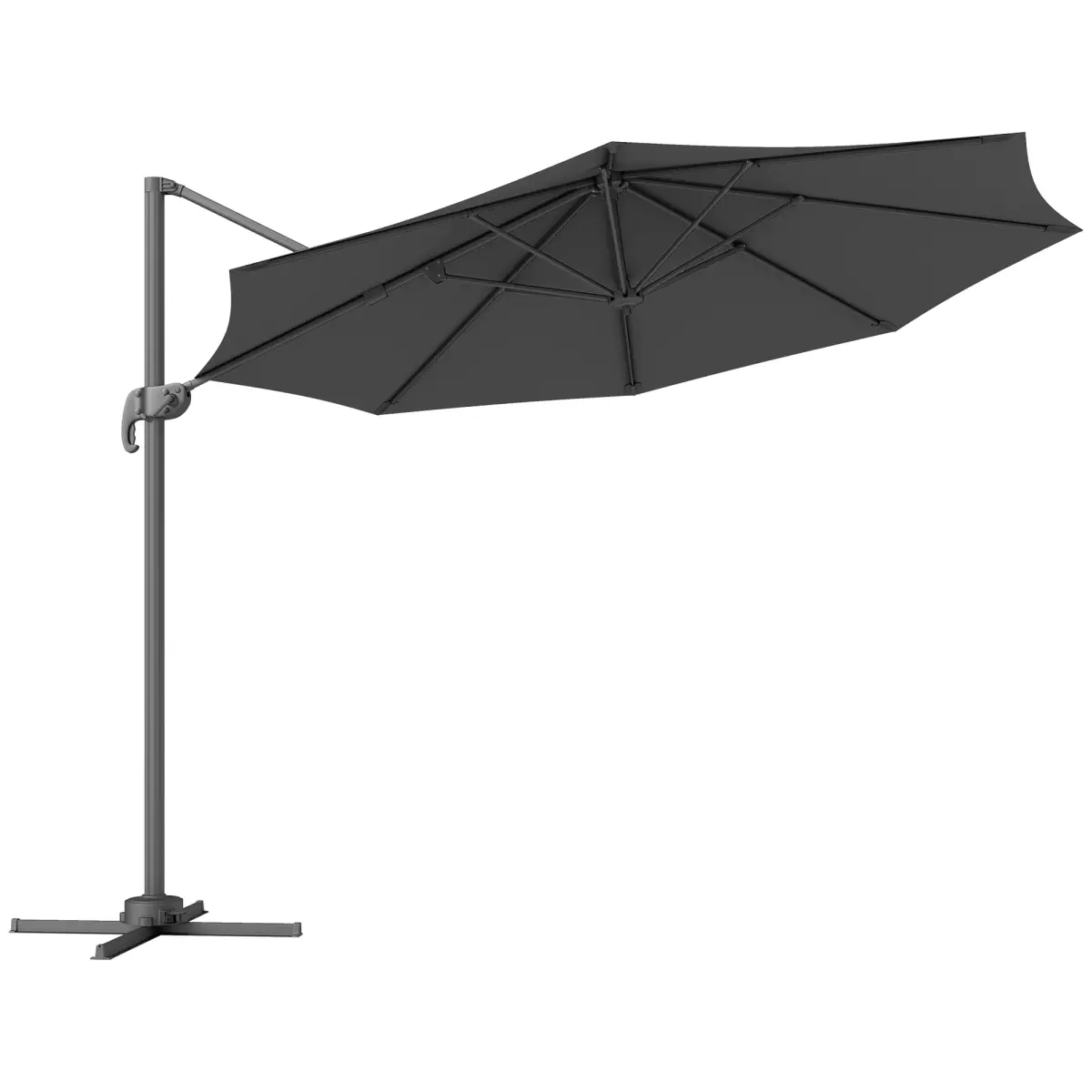 Outsunny Outsunny 3 x 3(m) Cantilever Parasol Garden Umbrella with Cross Base - Parasol