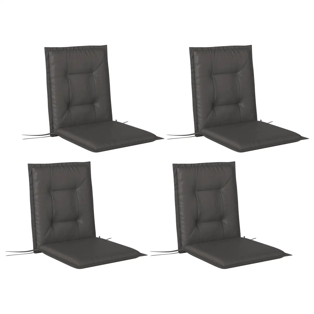 Outsunny Outsunny Set of 4 Garden Chair Cushions, Outdoor Seat Pads - Garden Chairs