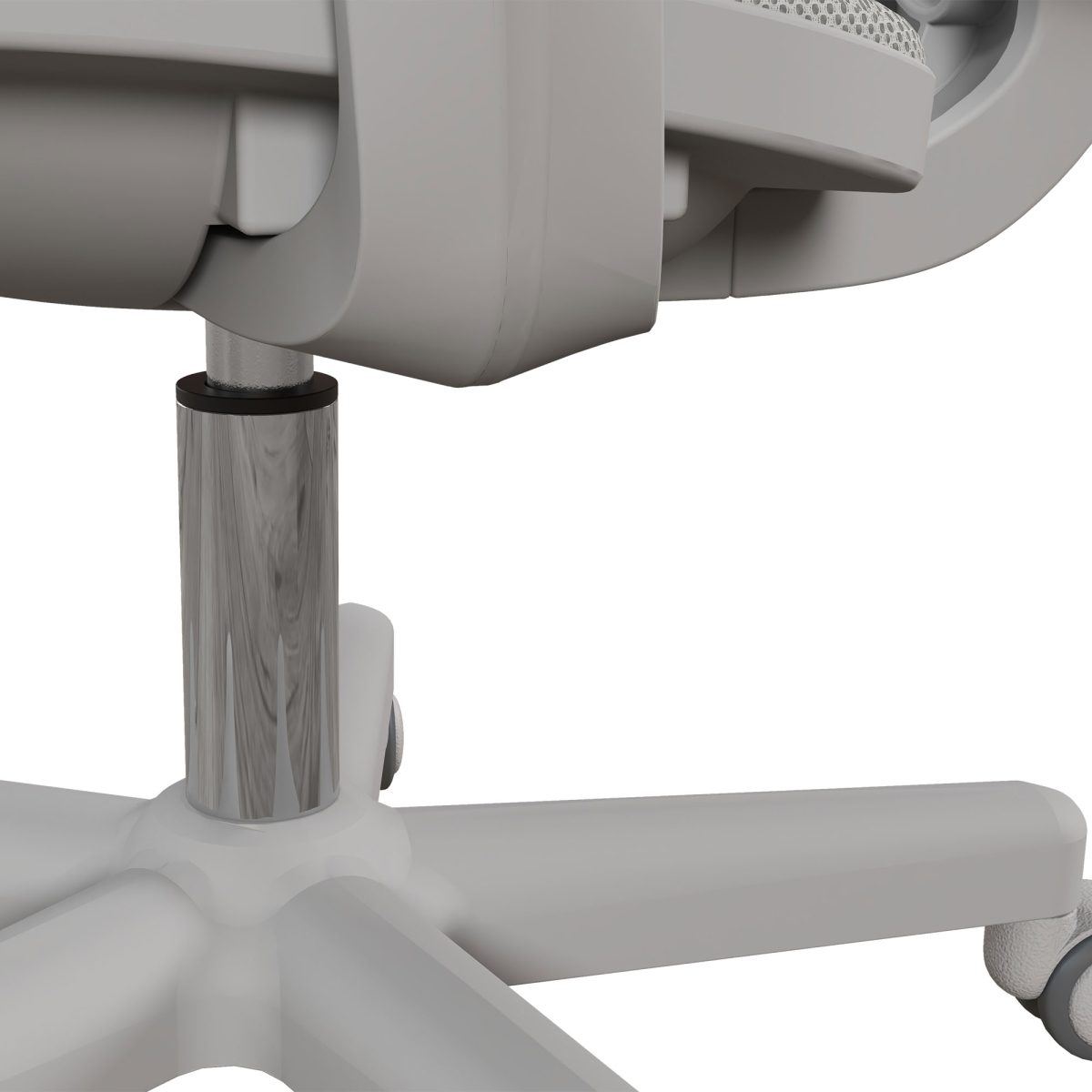 Vinsetto Office Chair Mesh Ergonomic 360 Swivel for Work - close-up of chrome pedestal and five-star base.