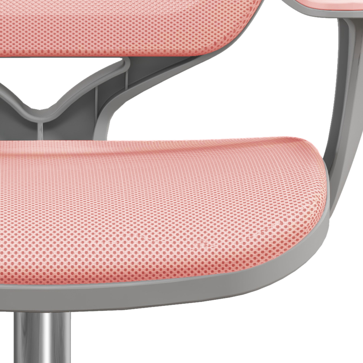 Vinsetto Office Chair Mesh Ergonomic 360 Swivel for Work pink mesh seat with gray frame close-up