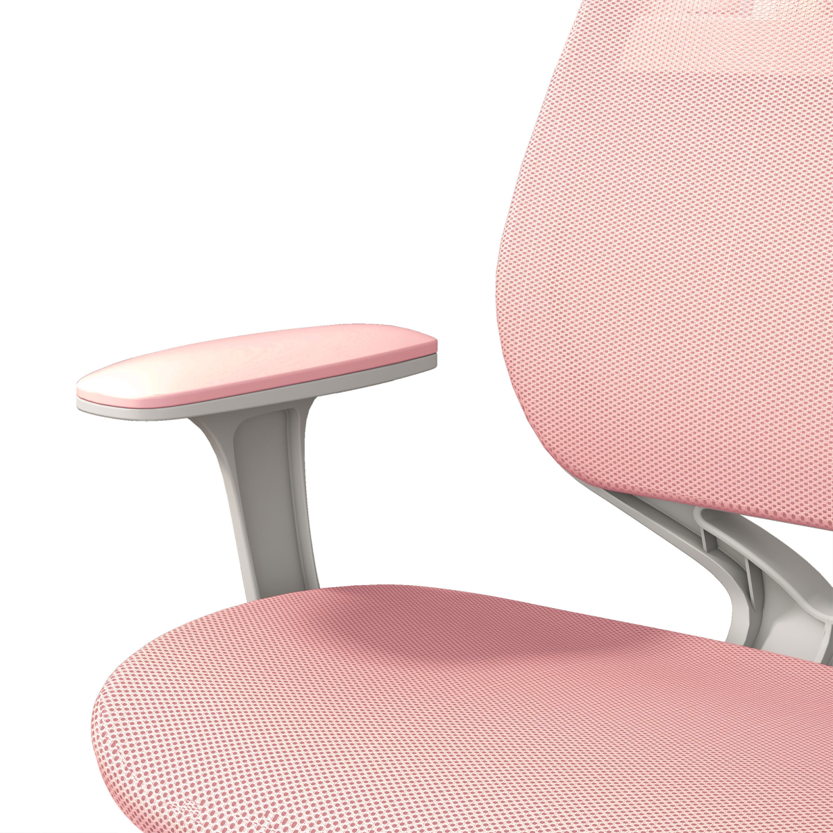 Vinsetto Office Chair Mesh Ergonomic 360 Swivel for Work with pink mesh seat and back, grey frame and armrest